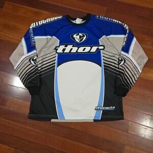 Thor Phase 3.0 Jersey XL Vintage Blue Black White Dirt Bike Gear MX Motorcross